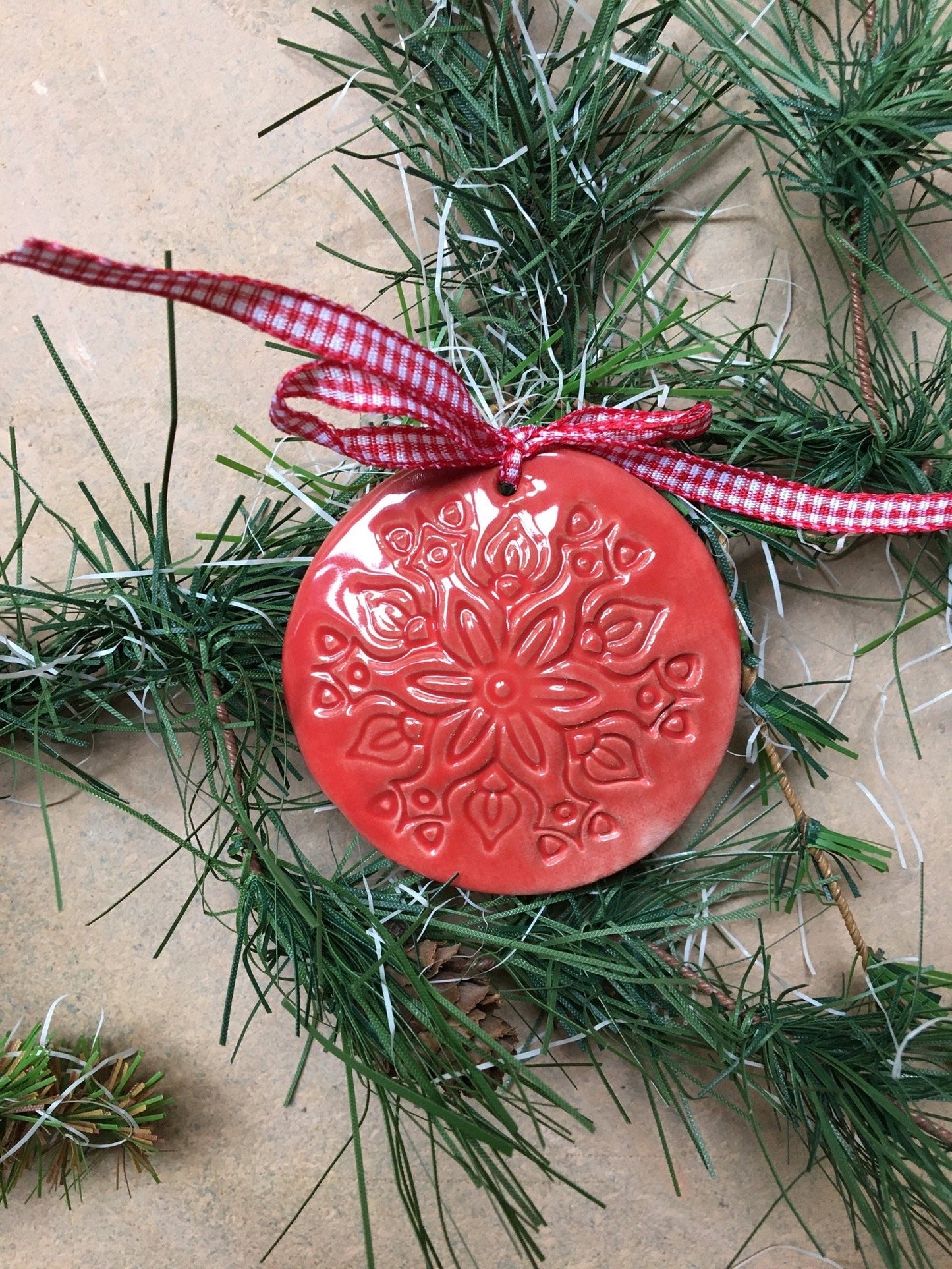 Médaillon de Noël rouge ou blanc