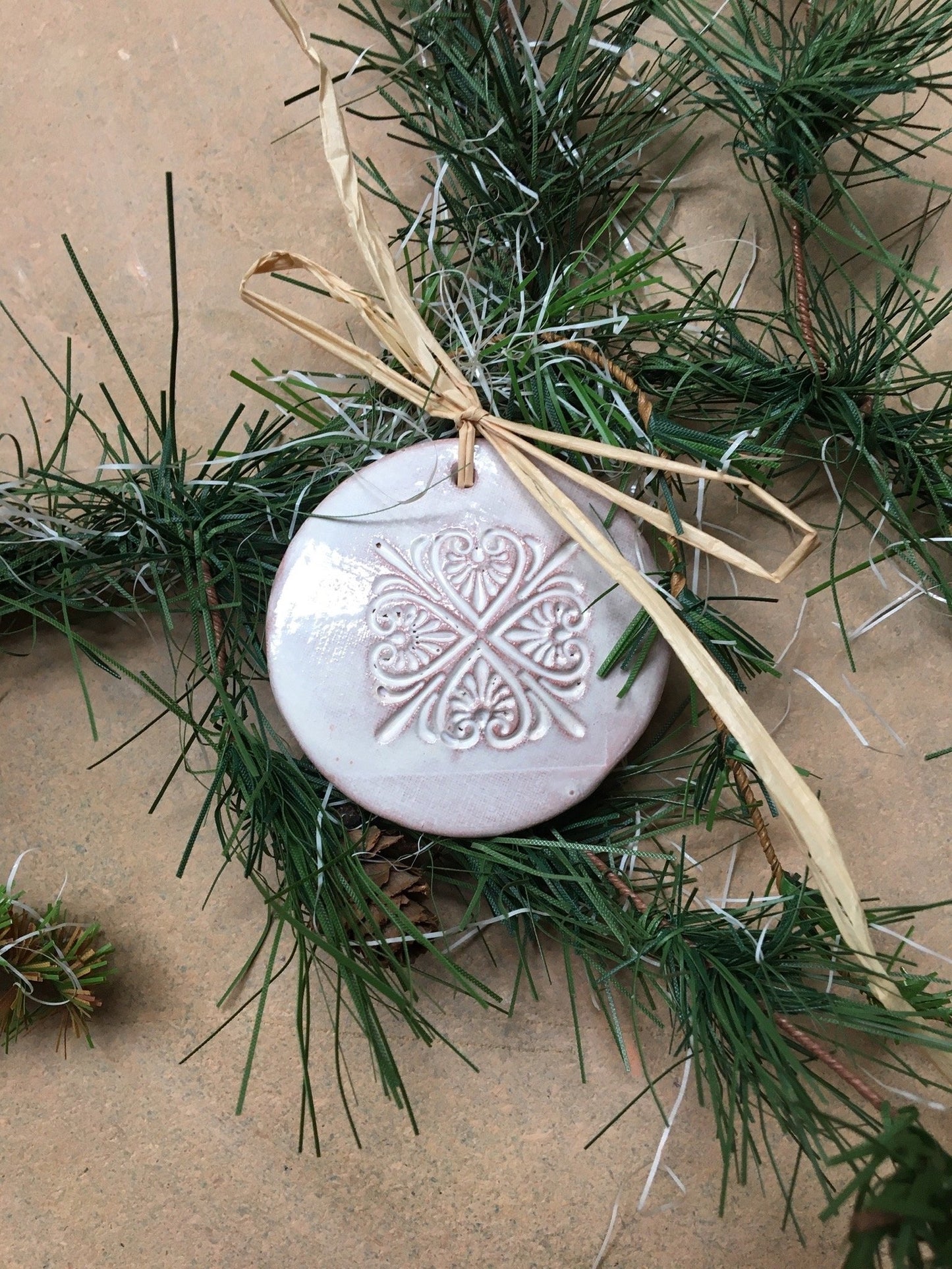 Médaillon de Noël rouge ou blanc