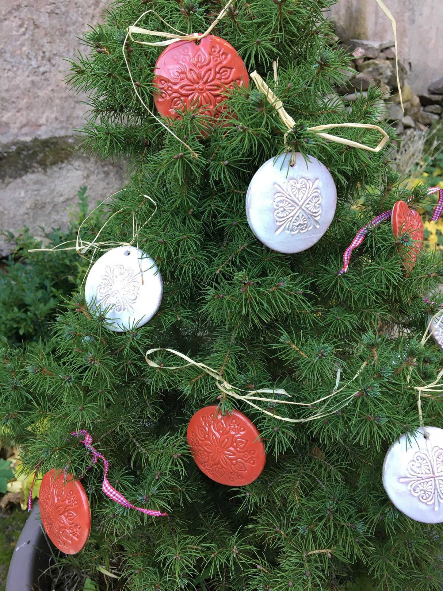 Médaillon de Noël rouge ou blanc