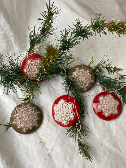 Médaillon de Noël rouge ou vert